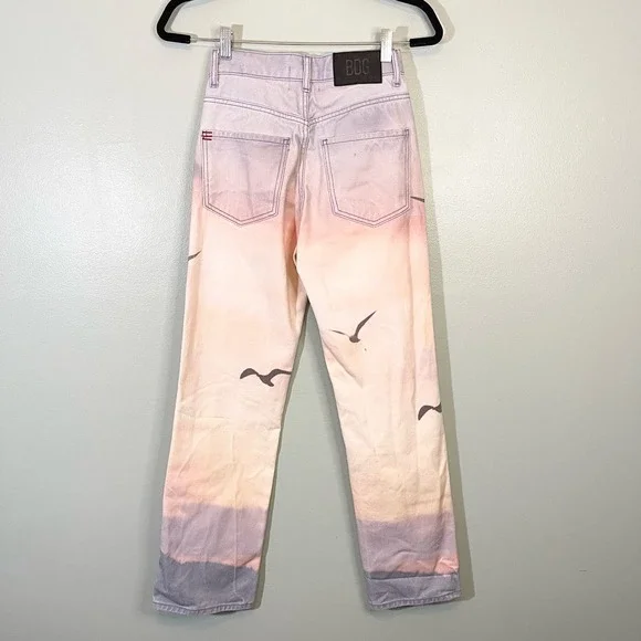 BDG Women's 100% Cotton Sunset Seagull Ombre High Waisted Cowboy Jeans Size 24 - Picture 2 of 11